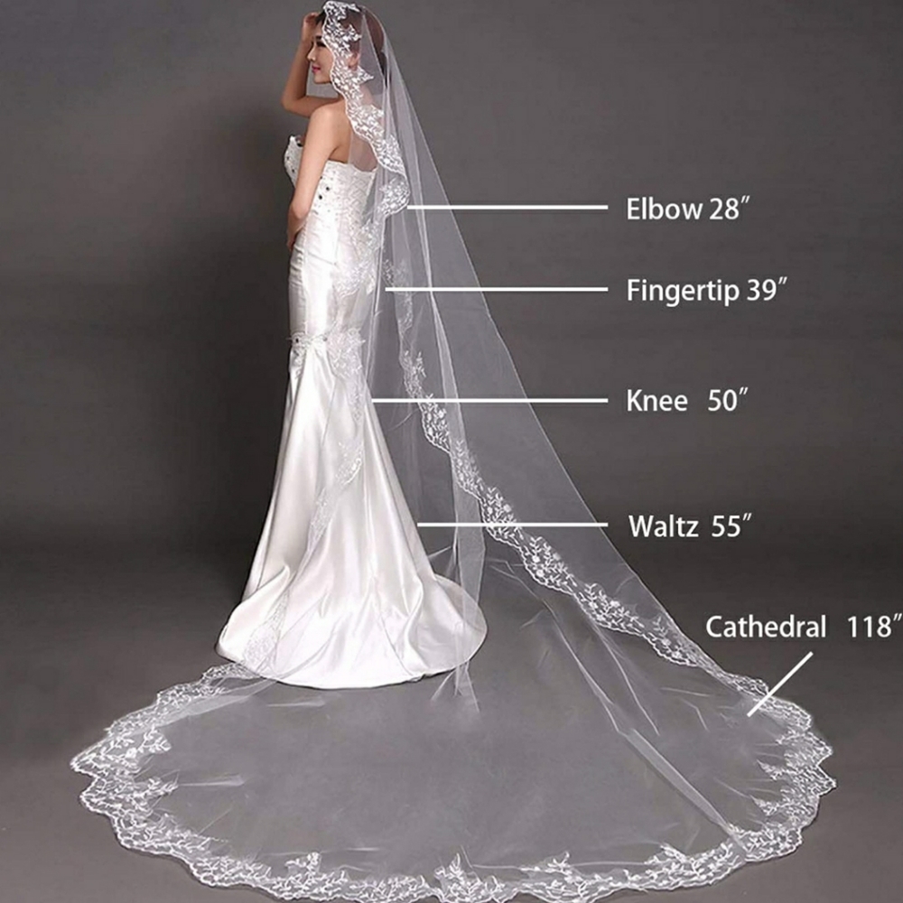 102 inch bridal veil